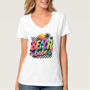 Camiseta Design de Vibes de Verão Retro Beach Babe