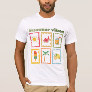 Camiseta Design de Vibes de Verão Retrô com Luz do Sol