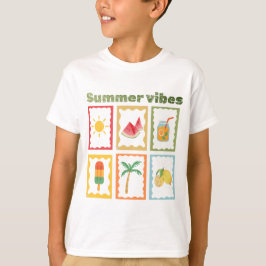 Camiseta Design de Vibes de Verão Retrô com Sol