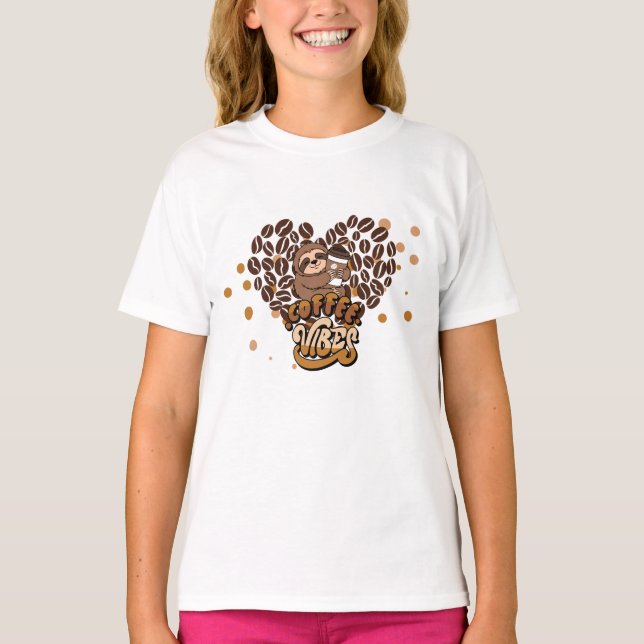 Camiseta design de vibrações de café (Frente)