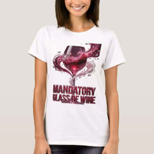 Camiseta Design de VINHO OBRIGATÓRIO Rosa Dinâmico