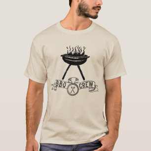 Camiseta design de vintage da tripulação de churrasco