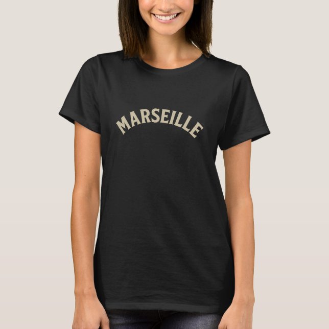 Camiseta Design de Vintage de Marselha (Frente)