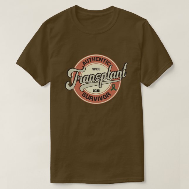 Camiseta Design de Vintage de Sobrevivência de Transplante  (Frente do Design)