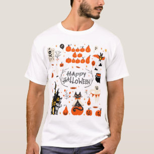 Camiseta Design de Vintage Set de Elementos do Dia das Brux