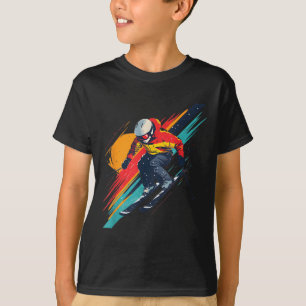 Camiseta Design de Vintage Ski Racer - Pele Retroativa, Vib