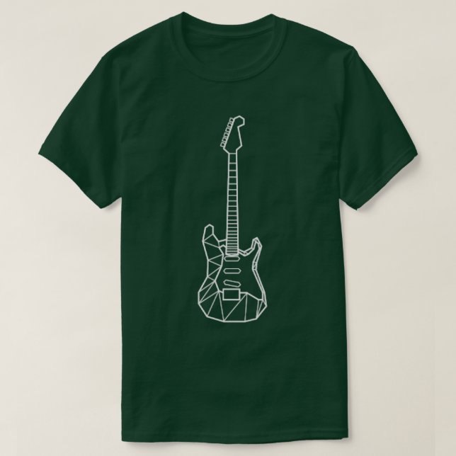 Camiseta Design de violão elétrico de polígono (Frente do Design)