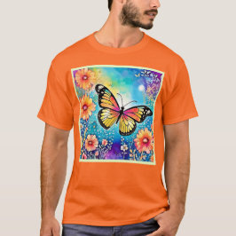 Camiseta Design de Visualização de Octopus Colorida