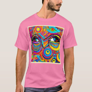 Camiseta Design de visualização de olhos psicodélicos