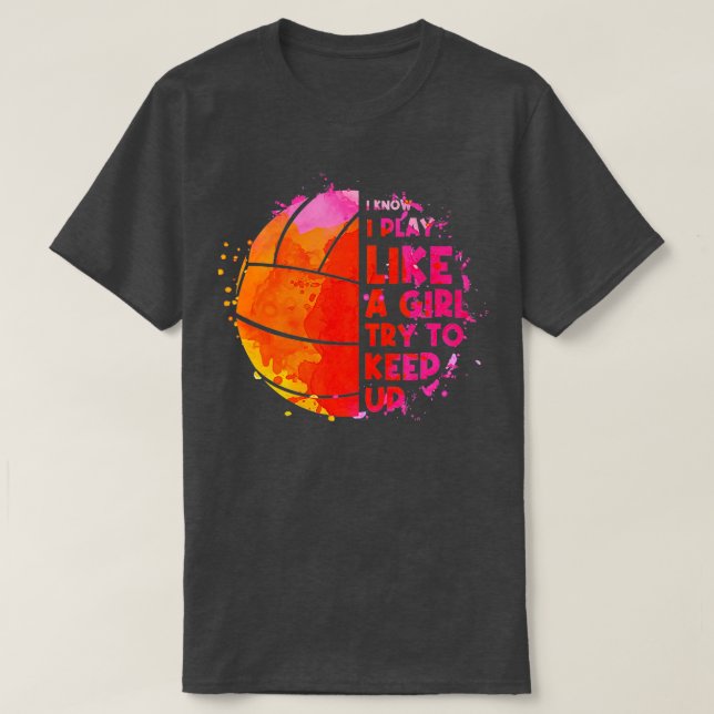 Camiseta Design De Voleibol Engraçado Para Mulheres (Frente do Design)