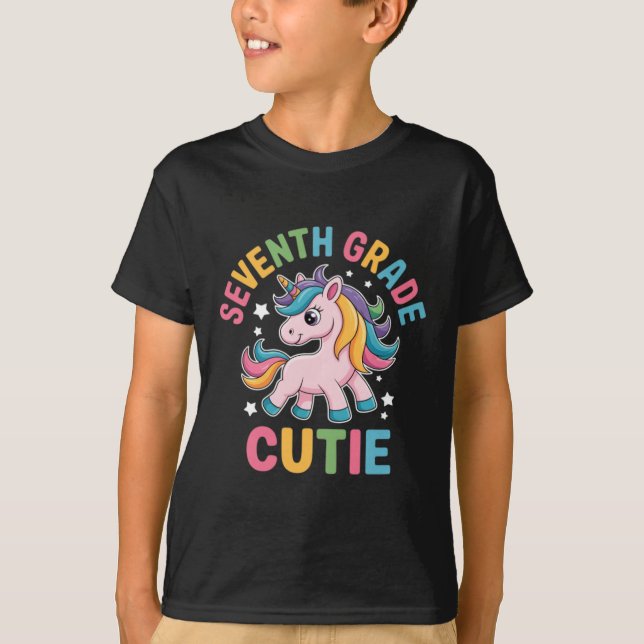 Camiseta Design de volta às aulas do unicórnio fofo da séti (Frente)