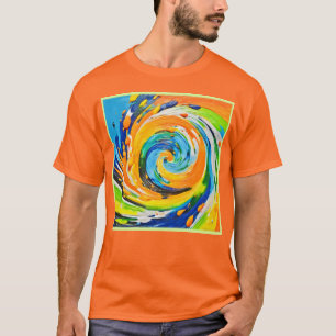 Camiseta Design de Vórtice Espiral Colorida