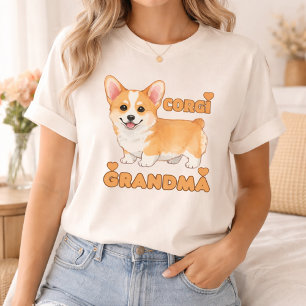 Camiseta Design de Vovó Corgi Amante de Cachorro Fofo
