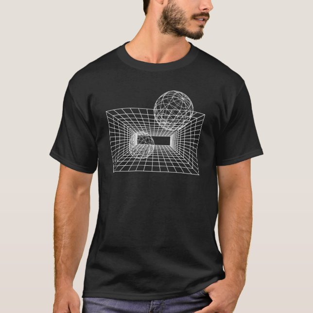 Camiseta design de wireframes geométricos futuristas. (Frente)