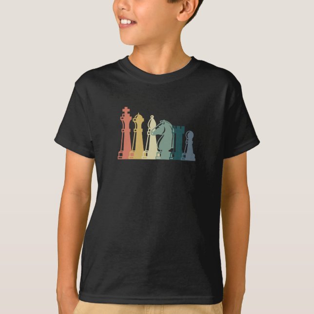Camiseta Design De Xadrez De Xadrez Vintage (Frente)