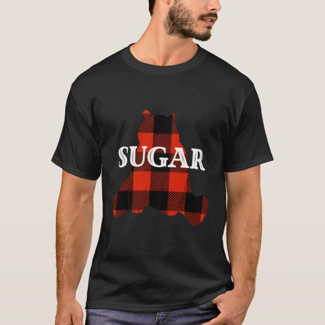 Camiseta Design de Xadrez do Urso Apelido de Açúcar (Frente)
