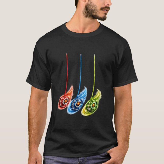 Camiseta Design de Yo-Yo para Fãs de Yo-Yo Manga Longa (Frente)