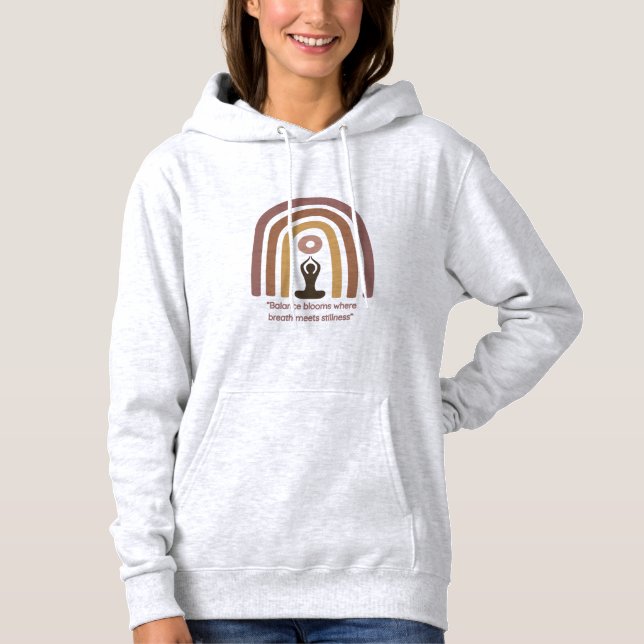 Camiseta Design de Yoga Arco-Íris de Mindfulness em Tons Te (Frente)