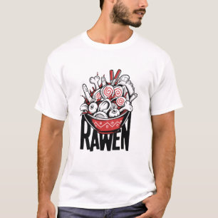 Camiseta Design de Zumbi de Macarrão Ramen Louco