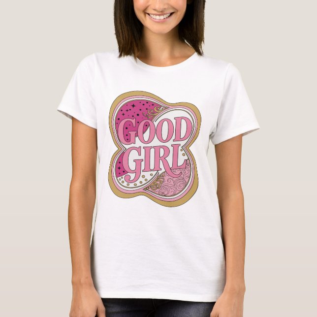 Camiseta Design Dinâmico Rosa GOOD GIRL (Frente)