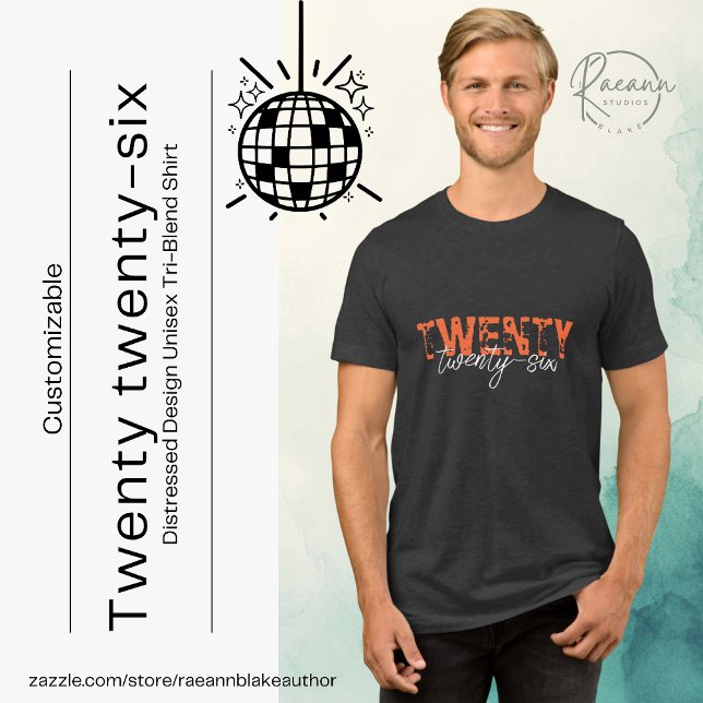 Camiseta Design Distressed Unisex Personalizável 2026 (Criador carregado)