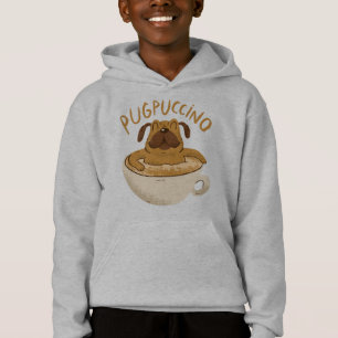 Camiseta Design Divertido de Cachorro Pug Amante de Café