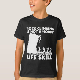 Camiseta Design Divertido de Climber de Rocha para Homens M