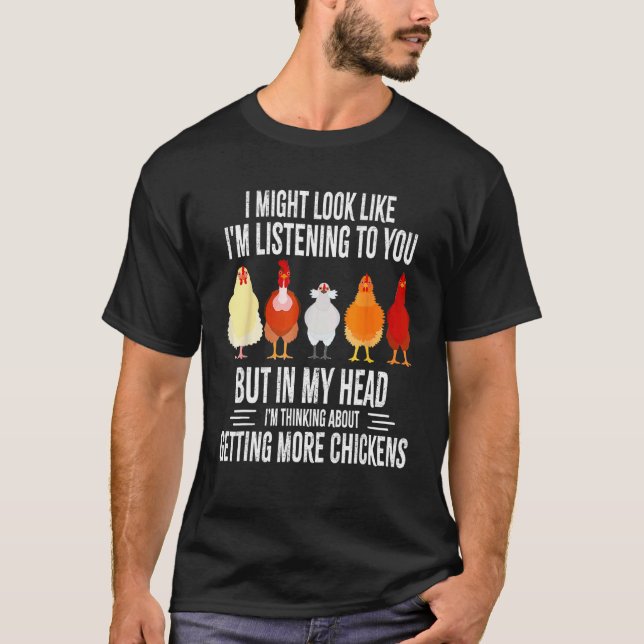Camiseta Design Divertido de Fazendeiro de Frango para Mulh (Frente)