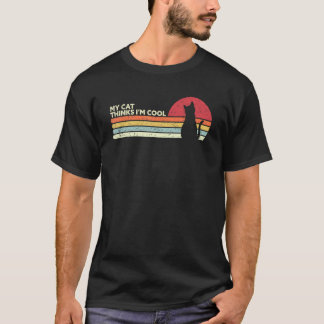 Camiseta Design Divertido de Gato. Meu Gato Acha que Sou Le