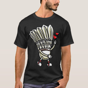 Camiseta Design Divertido de Jogador de Peteca de Badminton
