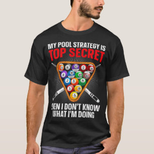 Camiseta Design Divertido de Jogador de Sinuca para Homens