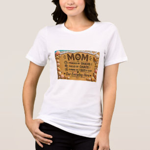 Camiseta Design Divertido de Mãe na Praia – Energizado por 