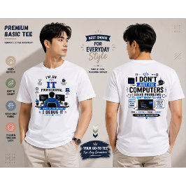 Camiseta Design Divertido de Profissional de TI - Citação d