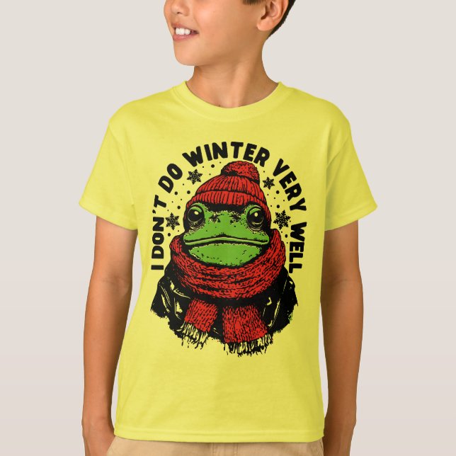 Camiseta Design Divertido de Rã de Inverno (Frente)