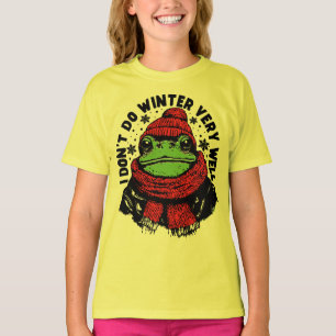Camiseta Design Divertido de Rã de Inverno