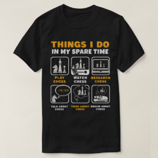 Camiseta Design Divertido de Xadrez para Momentos Livres
