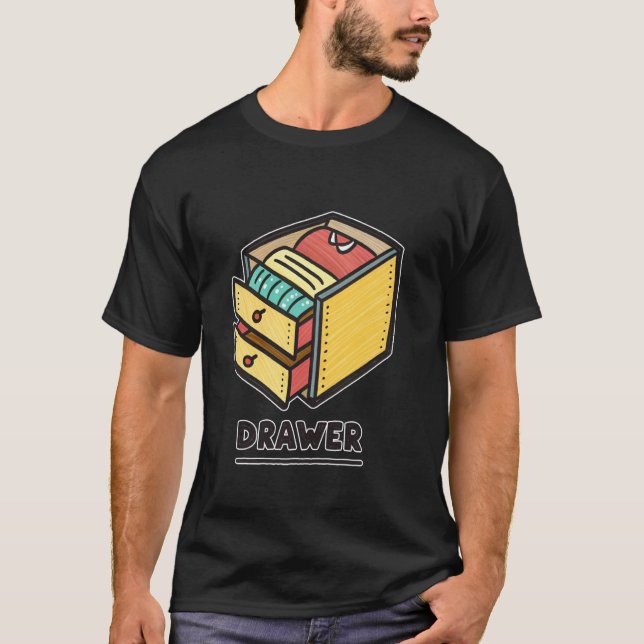 Camiseta Design Divertido e Vibrante com Gaveta (Frente)