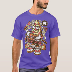 Camiseta Design DJ Engraçado Pizza Engenheiro de som Jockey