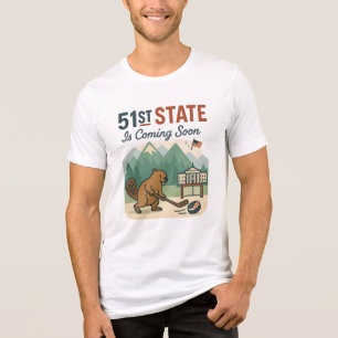 Camiseta Design do 51º Estado Castor Hockey Canadá Bandeira