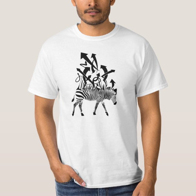 Camiseta Design do abstrato da zebra (Frente)