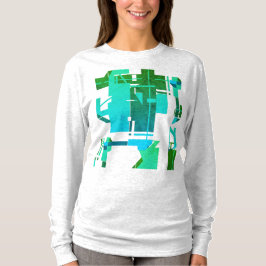 Camiseta Design do abstrato geométrico azul verde-escuro te