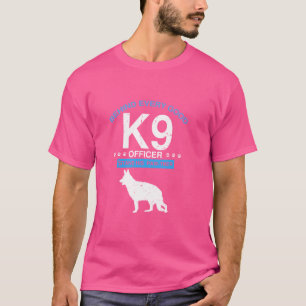 Camiseta Design do agente policial K9 para linha azul fina