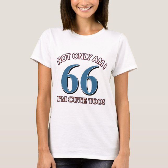 Camiseta Design do aniversário das pessoas de 66 anos (Frente)