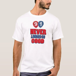 Camiseta Design do aniversário das pessoas de 91 anos