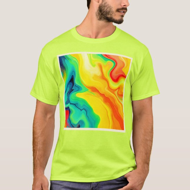 Camiseta Design do arco-íris fluente (Frente)