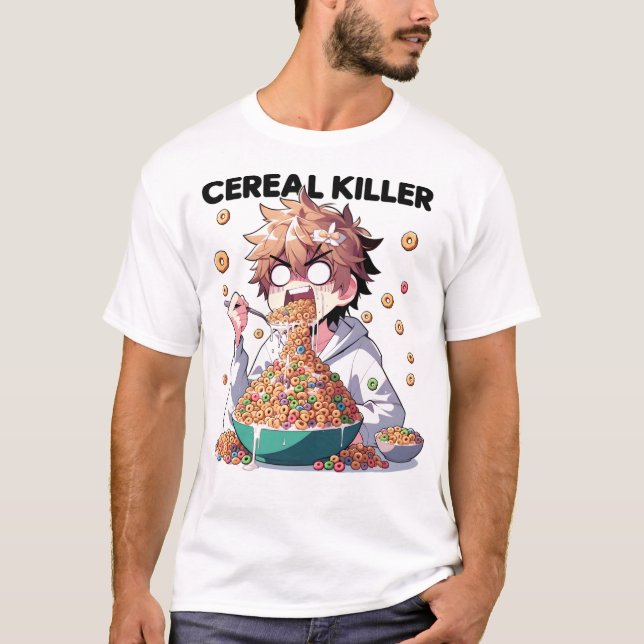 Camiseta Design do Assassino de Cereal Engraçado (Frente)