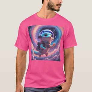 Camiseta Design do Astronauta Galáctico Axolotl no Espaço K
