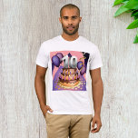 Camiseta Design do Bolo Elegante do 10º Aniversário<br><div class="desc">Um décimo aniversário de casamento é uma ocasião para celebrar. Esta design é de um maravilhoso bolo de 10 anos. O bolo tem três camadas com velas ao redor de cada camada. No topo do bolo está o número dez. Ao redor do bolo estão também balões e fitas. Esta design...</div>