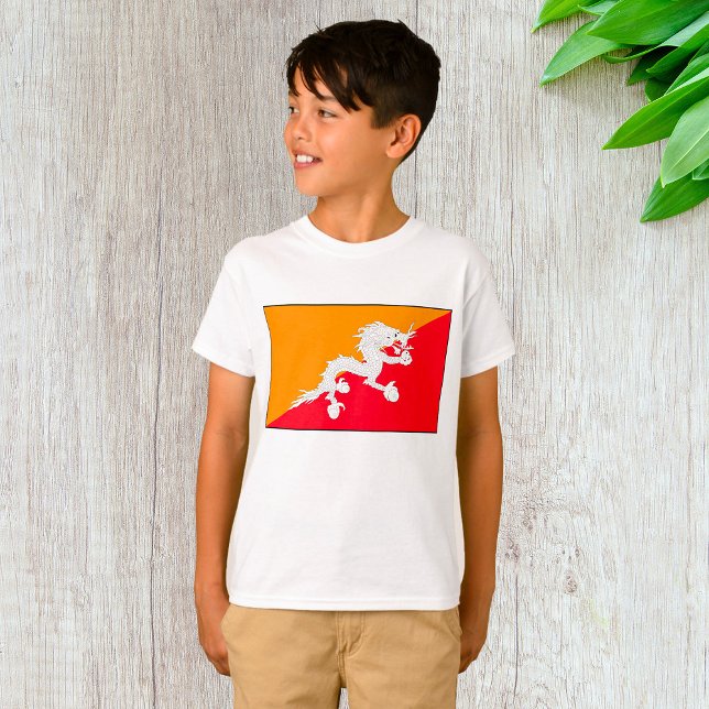 Camiseta Design do Butão com Dragão Branco (Criador carregado)