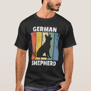 Camiseta Design do cão de pintura retrô do german shepherd
